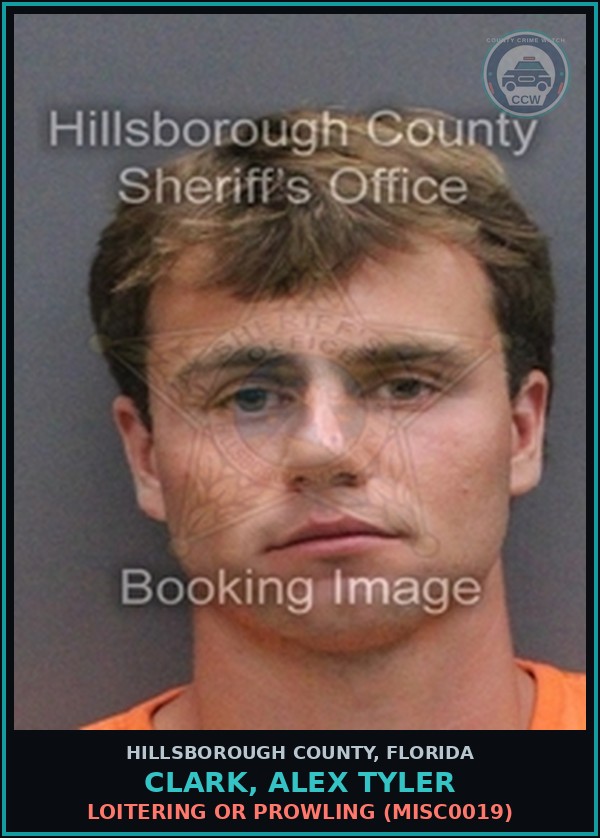 Booking mugshot of CLARK, ALEX TYLER in Hillsborough County
