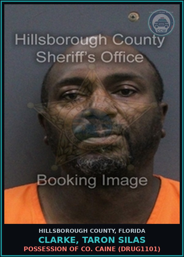 Booking mugshot of CLARKE, TARON SILAS in Hillsborough County