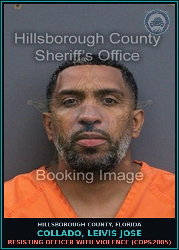 Booking mugshot of COLLADO, LEIVIS JOSE in Hillsborough County