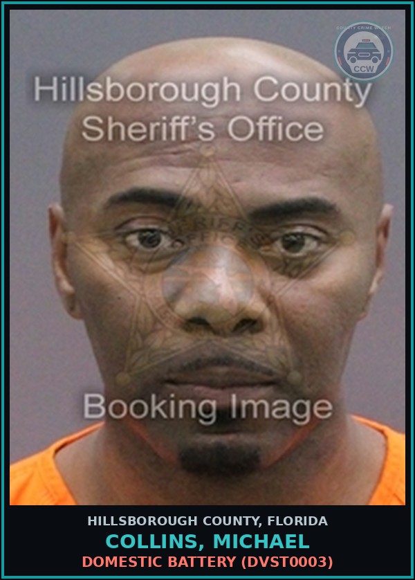 Booking mugshot of COLLINS, MICHAEL in Hillsborough County