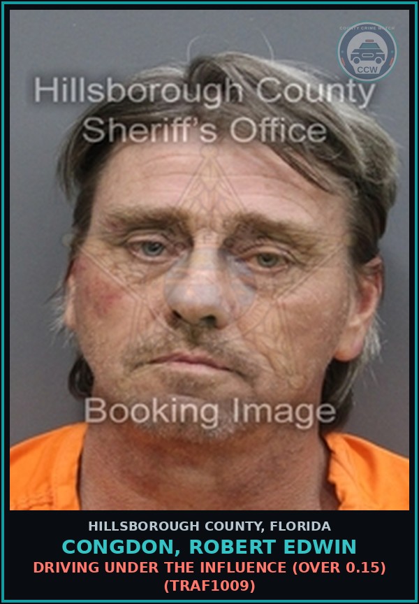 Booking mugshot of CONGDON, ROBERT EDWIN in Hillsborough County