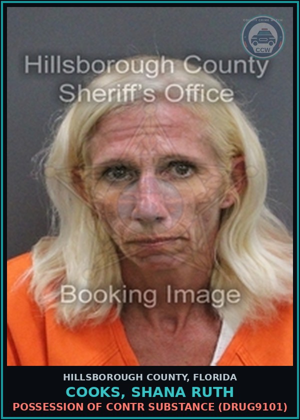 Booking mugshot of COOKS, SHANA RUTH in Hillsborough County