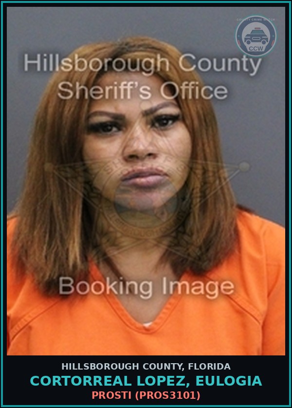 Booking mugshot of CORTORREAL LOPEZ, EULOGIA in Hillsborough County