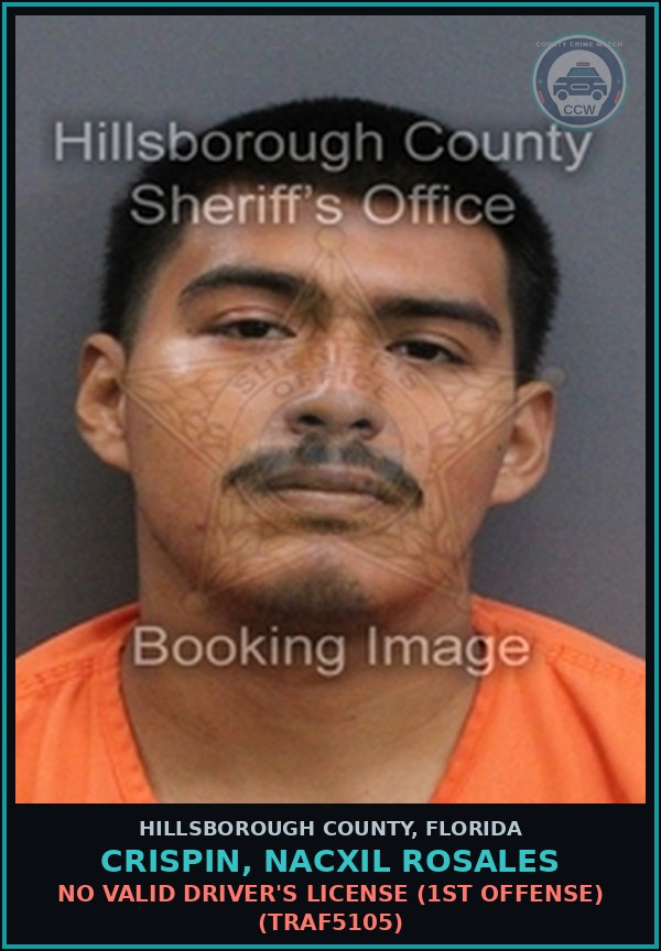 Booking mugshot of CRISPIN, NACXIL ROSALES in Hillsborough County