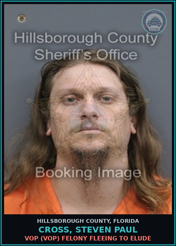 Booking mugshot of CROSS, STEVEN PAUL in Hillsborough County