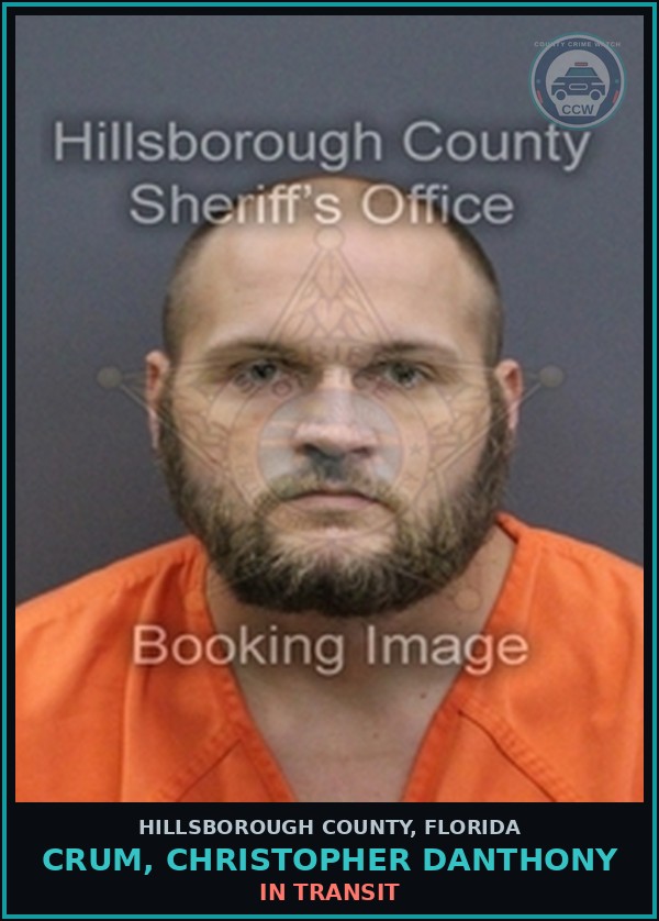 Booking mugshot of CRUM, CHRISTOPHER DANTHONY in Hillsborough County
