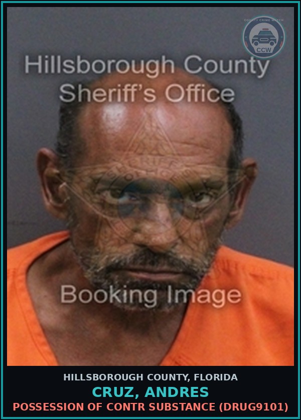 Booking mugshot of CRUZ, ANDRES in Hillsborough County