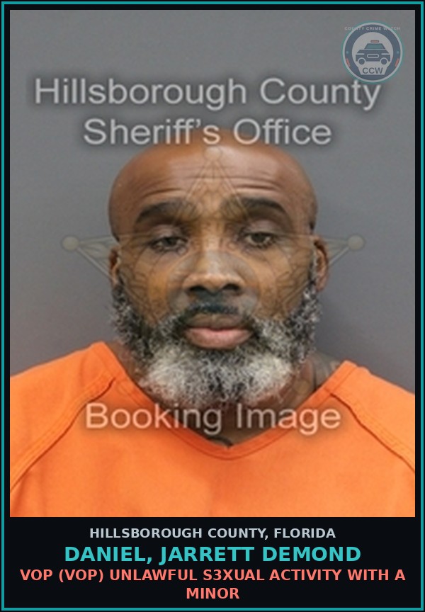 Booking mugshot of DANIEL, JARRETT DEMOND in Hillsborough County