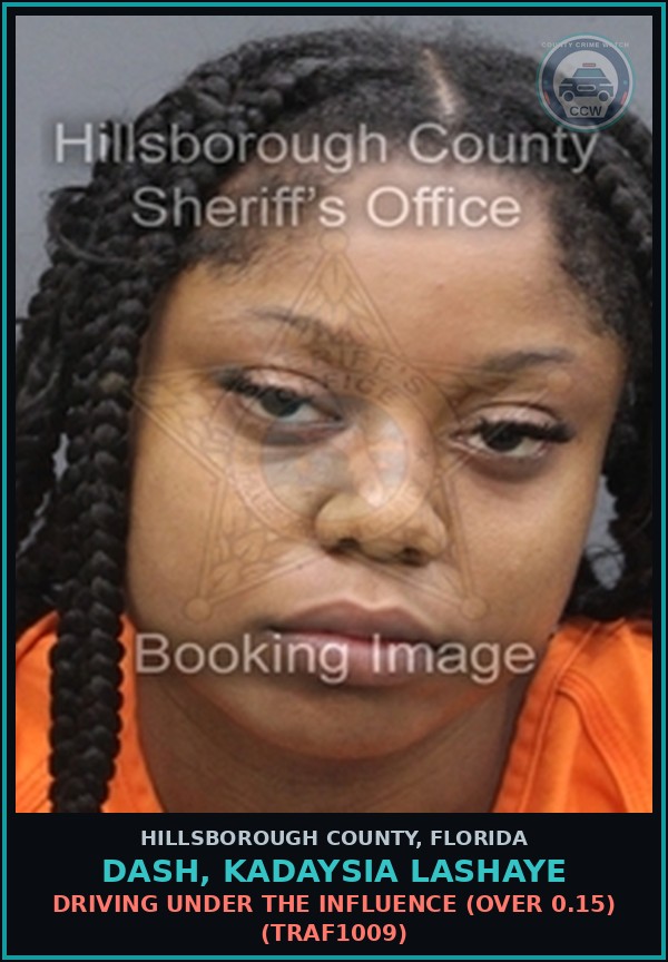 Booking mugshot of DASH, KADAYSIA LASHAYE in Hillsborough County