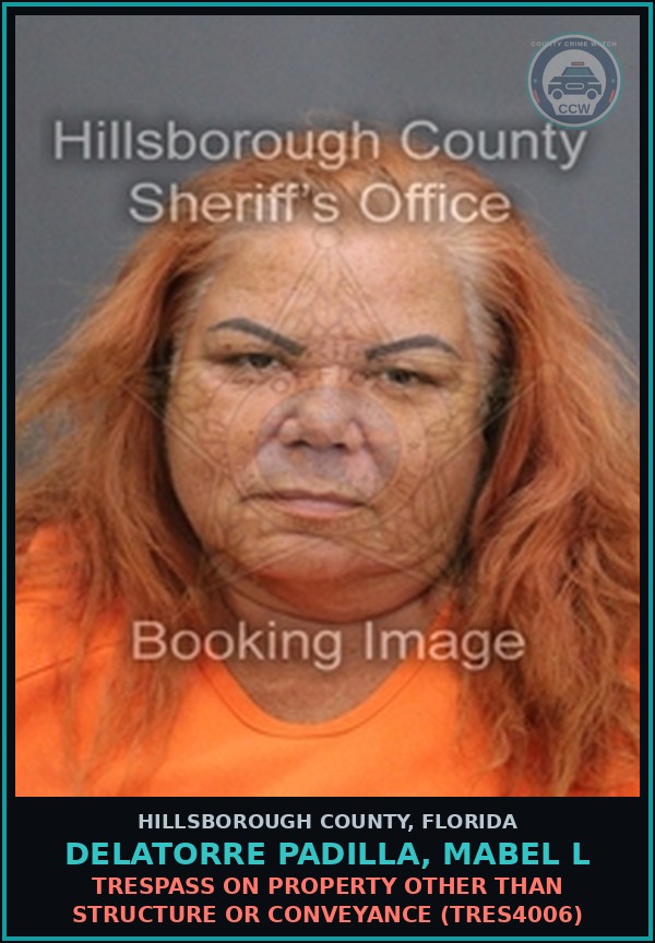 Booking mugshot of DELATORRE PADILLA, MABEL L in Hillsborough County