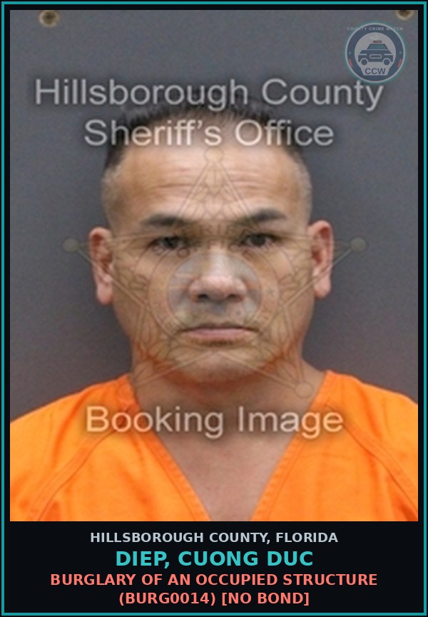 Booking mugshot of DIEP, CUONG DUC in Hillsborough County
