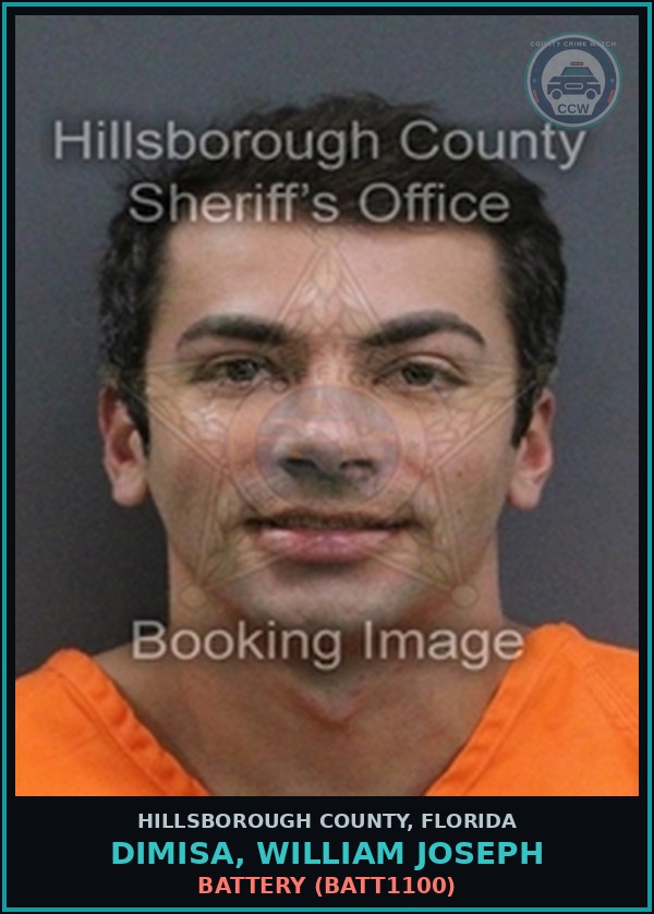 Booking mugshot of DIMISA, WILLIAM JOSEPH in Hillsborough County