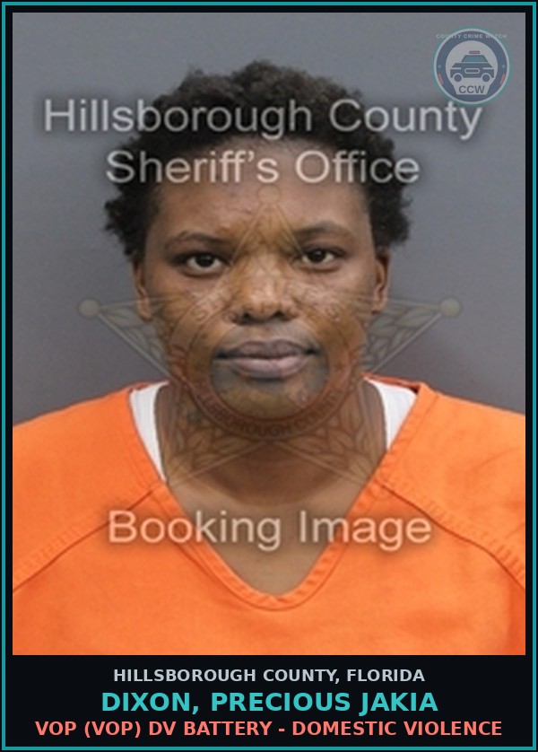 Booking mugshot of DIXON, PRECIOUS JAKIA in Hillsborough County