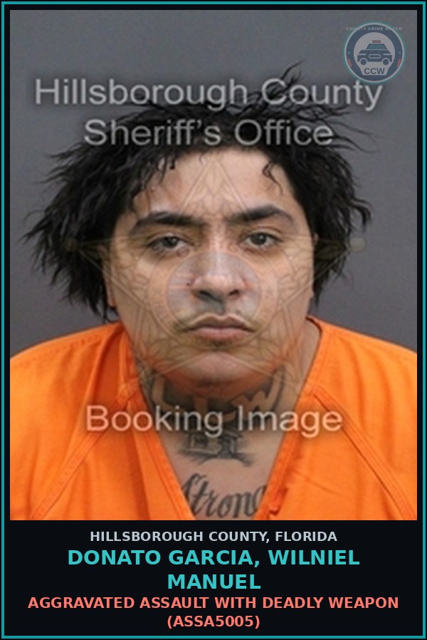 Booking mugshot of DONATO GARCIA, WILNIEL MANUEL in Hillsborough County