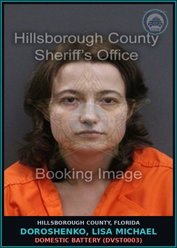 Booking mugshot of DOROSHENKO, LISA MICHAEL in Hillsborough County