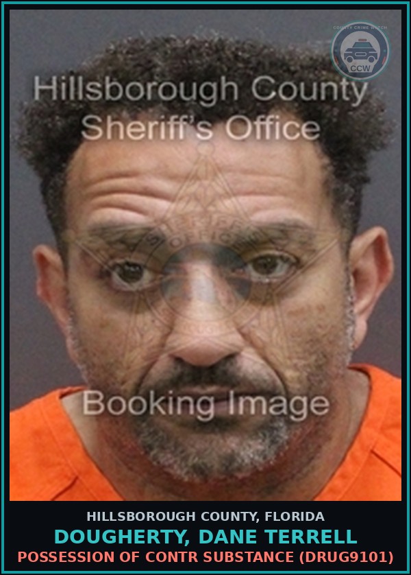 Booking mugshot of DOUGHERTY, DANE TERRELL in Hillsborough County
