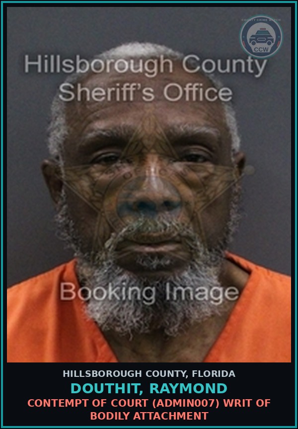 Booking mugshot of DOUTHIT, RAYMOND in Hillsborough County