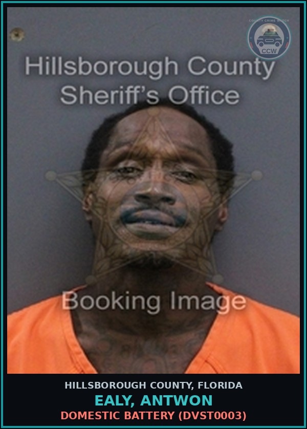 Booking mugshot of EALY, ANTWON in Hillsborough County