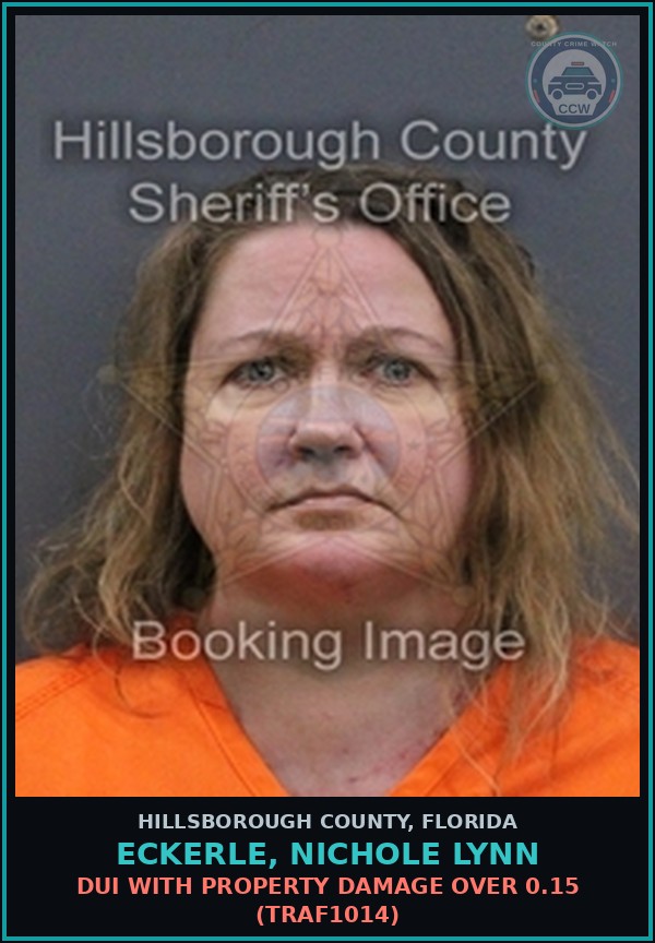 Booking mugshot of ECKERLE, NICHOLE LYNN in Hillsborough County