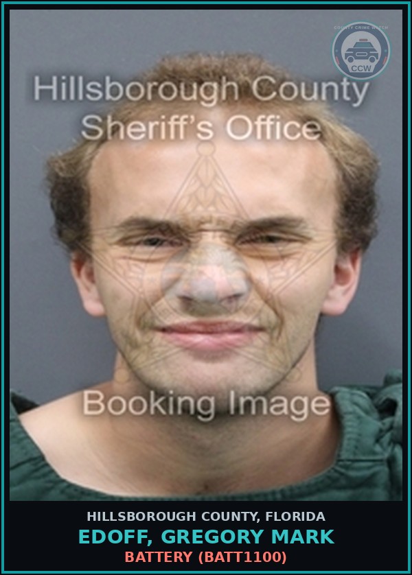 Booking mugshot of EDOFF, GREGORY MARK in Hillsborough County