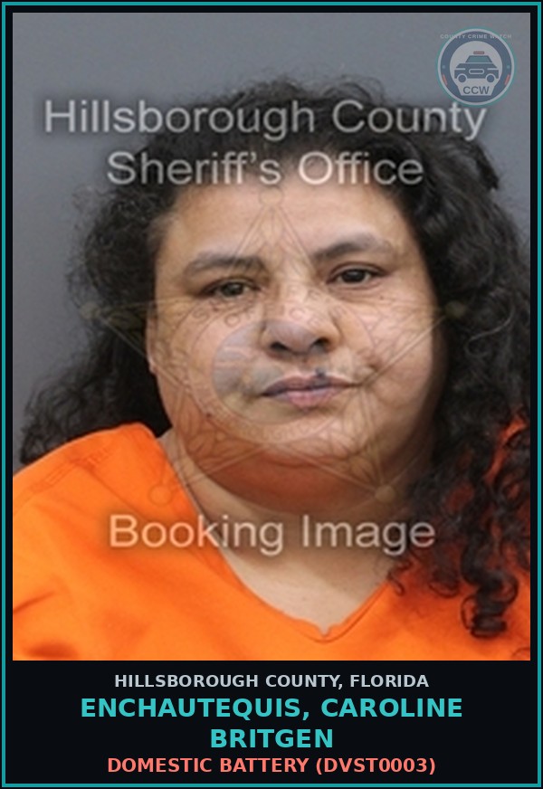 Booking mugshot of ENCHAUTEQUIS, CAROLINE BRITGEN in Hillsborough County