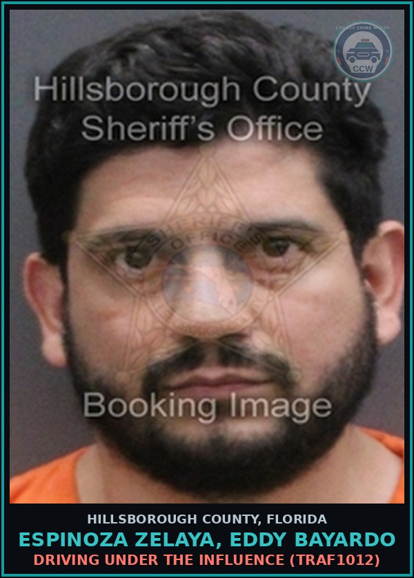 Booking mugshot of ESPINOZA ZELAYA, EDDY BAYARDO in Hillsborough County