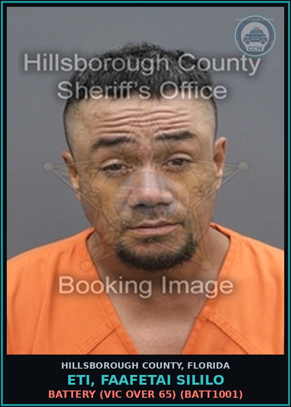 Booking mugshot of ETI, FAAFETAI SILILO in Hillsborough County