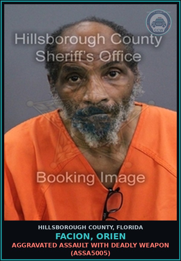 Booking mugshot of FACION, ORIEN in Hillsborough County