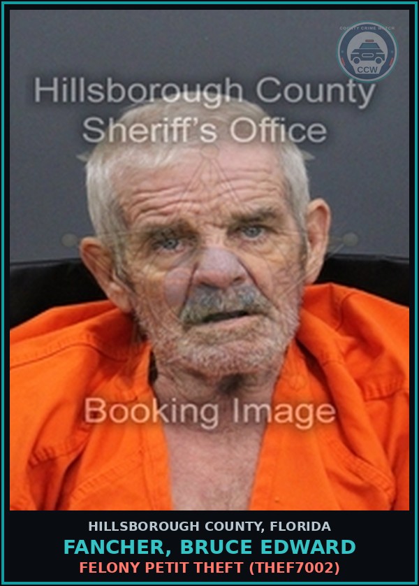 Booking mugshot of FANCHER, BRUCE EDWARD in Hillsborough County