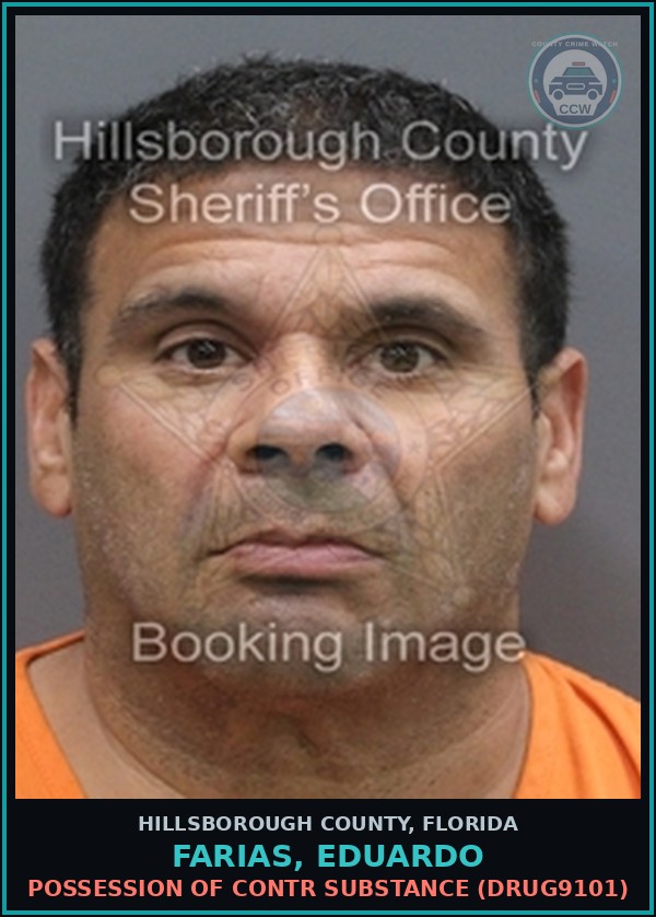 Booking mugshot of FARIAS, EDUARDO in Hillsborough County