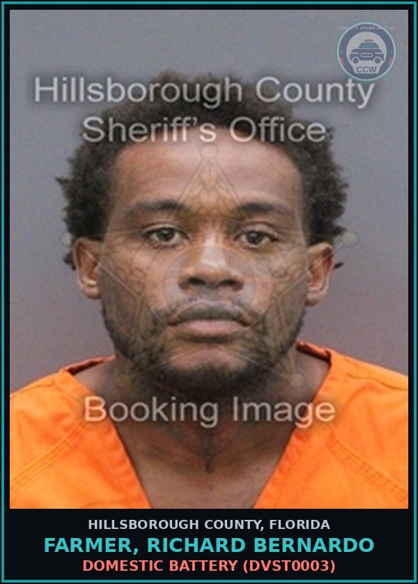 Booking mugshot of FARMER, RICHARD BERNARDO in Hillsborough County