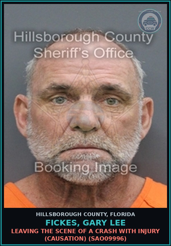 Booking mugshot of FICKES, GARY LEE in Hillsborough County