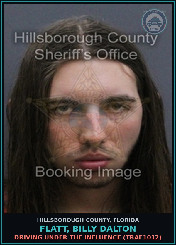 Booking mugshot of FLATT, BILLY DALTON in Hillsborough County
