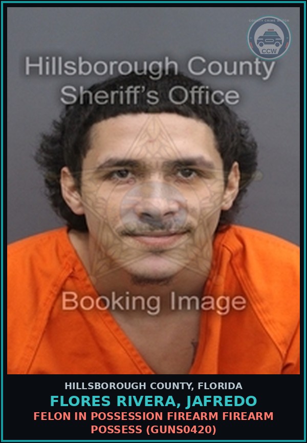 Booking mugshot of FLORES RIVERA, JAFREDO in Hillsborough County