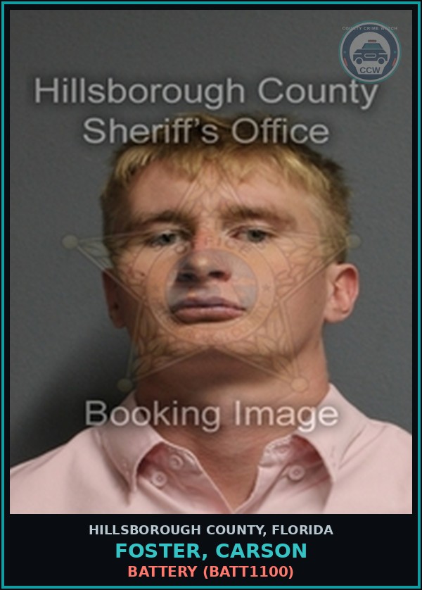 Booking mugshot of FOSTER, CARSON in Hillsborough County