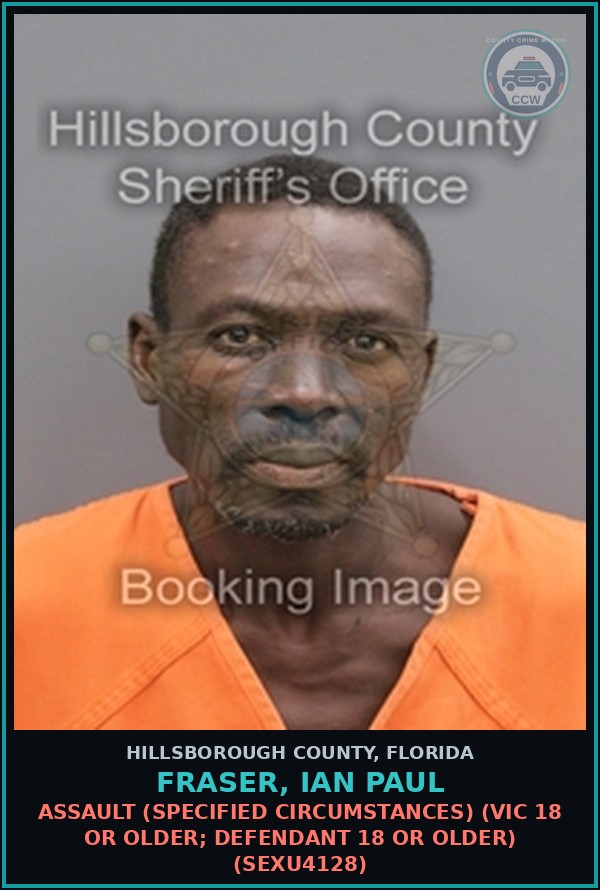 Booking mugshot of FRASER, IAN PAUL in Hillsborough County