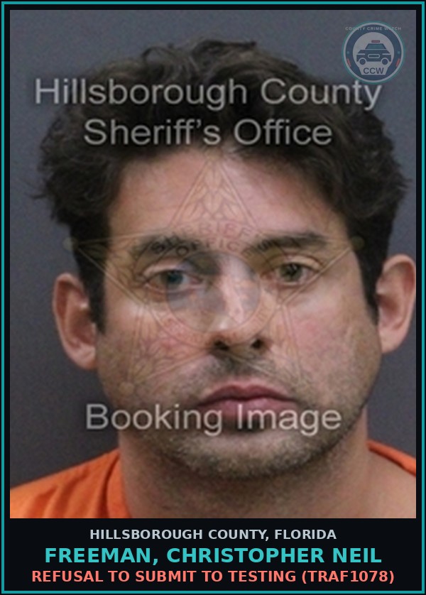 Booking mugshot of FREEMAN, CHRISTOPHER NEIL in Hillsborough County
