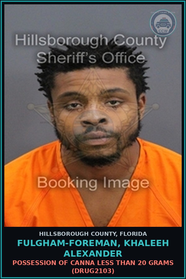 Booking mugshot of FULGHAM-FOREMAN, KHALEEH ALEXANDER in Hillsborough County