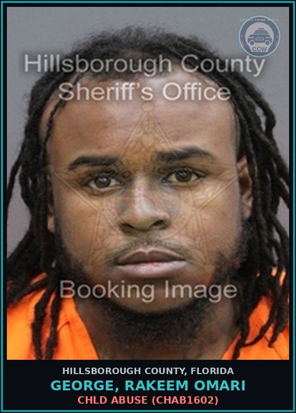 Booking mugshot of GEORGE, RAKEEM OMARI in Hillsborough County