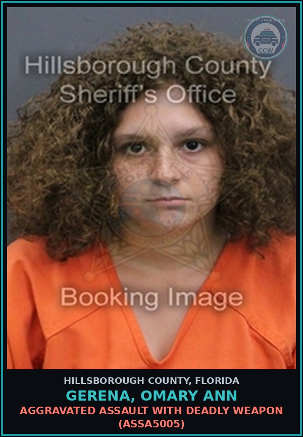Booking mugshot of GERENA, OMARY ANN in Hillsborough County