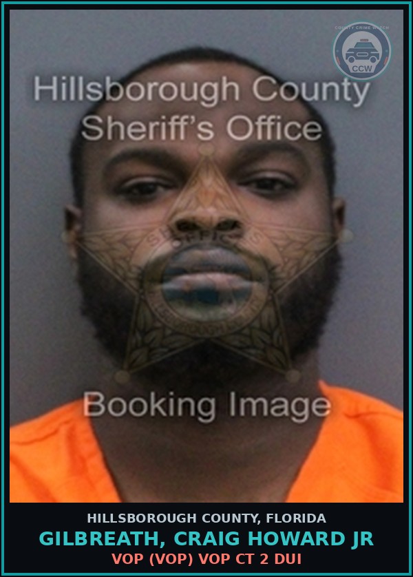 Booking mugshot of GILBREATH, CRAIG HOWARD JR in Hillsborough County