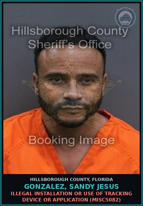 Booking mugshot of GONZALEZ, SANDY JESUS in Hillsborough County