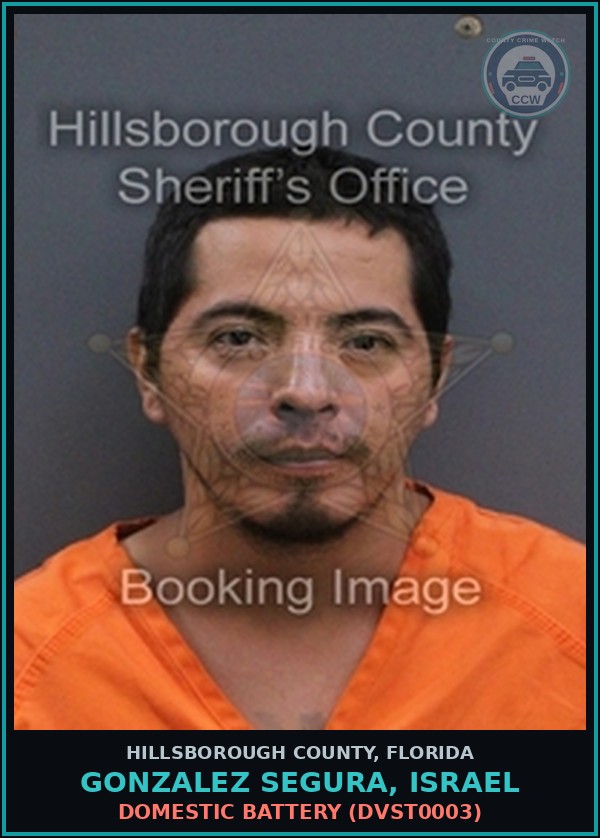 Booking mugshot of GONZALEZ SEGURA, ISRAEL in Hillsborough County
