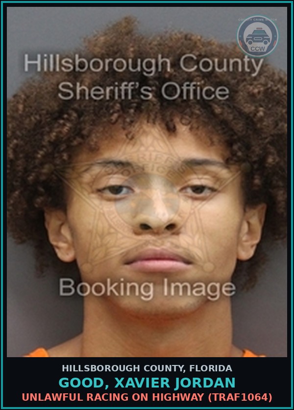 Booking mugshot of GOOD, XAVIER JORDAN in Hillsborough County