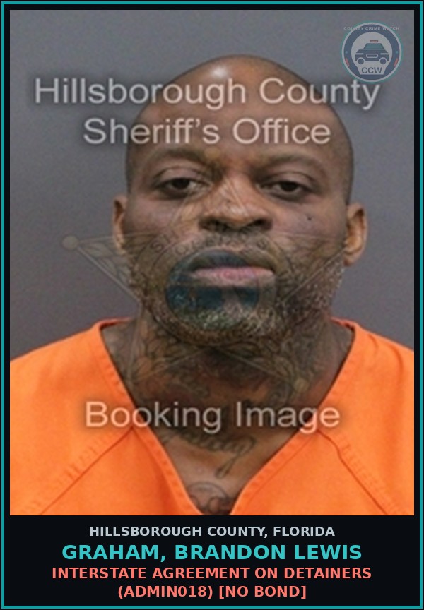 Booking mugshot of GRAHAM, BRANDON LEWIS in Hillsborough County
