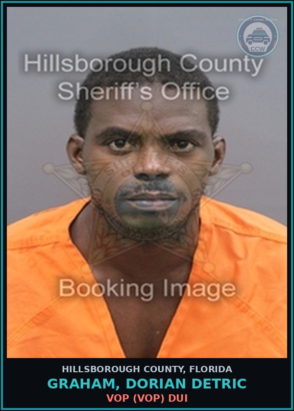 Booking mugshot of GRAHAM, DORIAN DETRIC in Hillsborough County