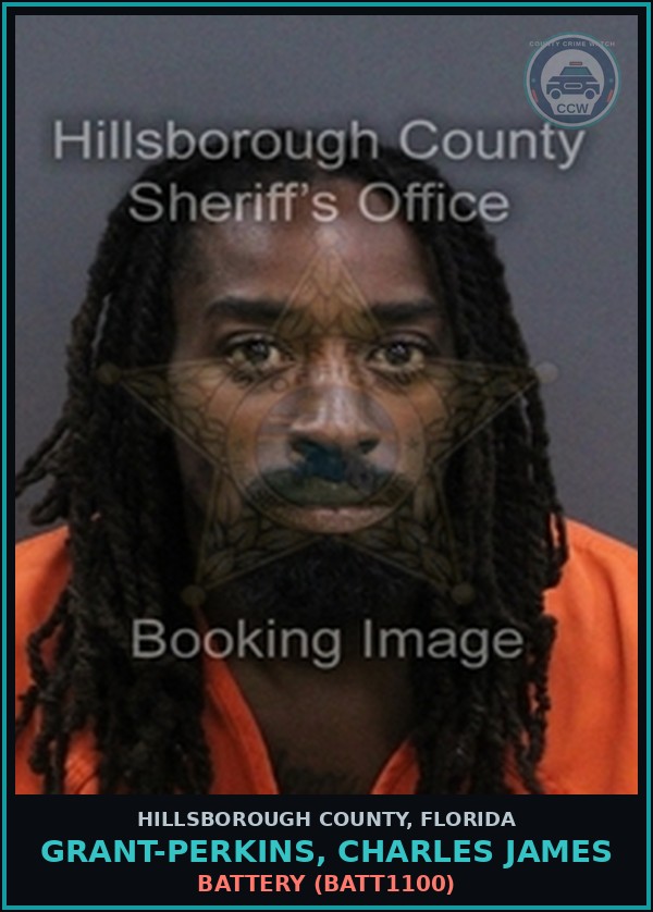 Booking mugshot of GRANT-PERKINS, CHARLES JAMES in Hillsborough County