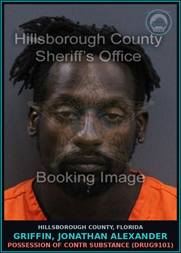 Booking mugshot of GRIFFIN, JONATHAN ALEXANDER in Hillsborough County