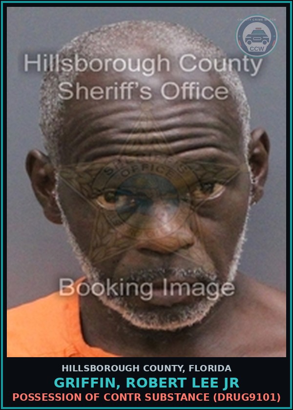 Booking mugshot of GRIFFIN, ROBERT LEE JR in Hillsborough County