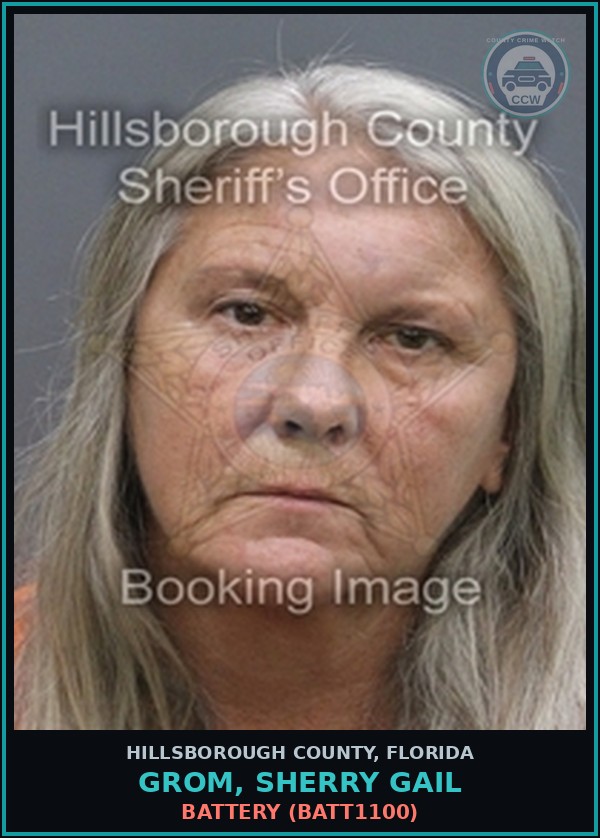 Booking mugshot of GROM, SHERRY GAIL in Hillsborough County